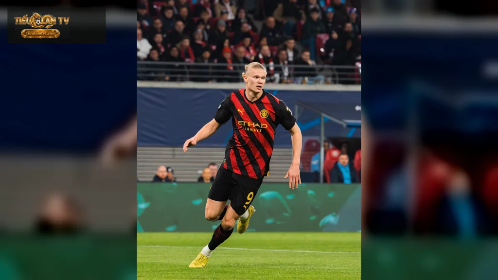 Erling Haaland thi đấu cho Man City trước RB Leipzig ngày 22/2/2023